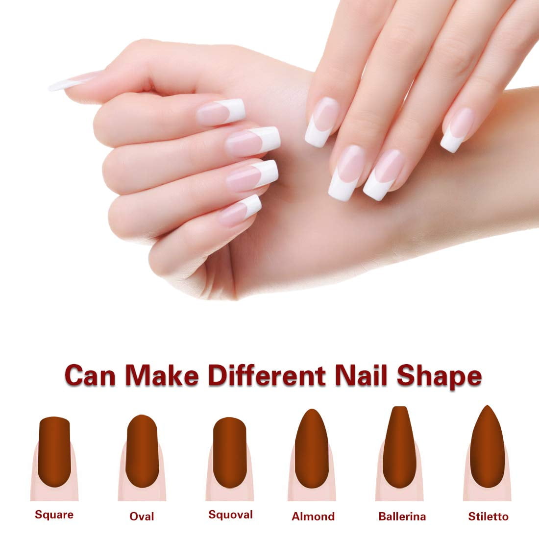 French Five Colors Tip Manicure Bright Color Design Charming & Attractive  for Women Daily Nail Extension Glue Models - Walmart.com