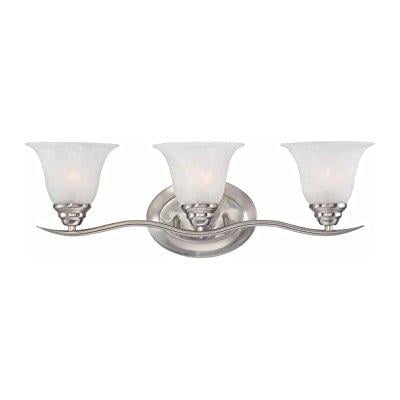 volume lighting trinidad 3-light brushed nickel bathroom vanity