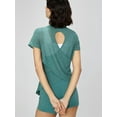 thumbnail image 3 of Women'S Open Back Sports Ultralight Sheer Quick-Drying Sports T-Shirt Yoga Running Layering Top  Green M, 3 of 7
