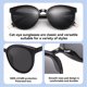 thumbnail image 5 of Gafas de sol Dollger polarizadas a la moda, oversize, estilo ojo de gato, negras, 5 of 7