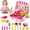 Pink, variant on Toddler Kitchen Playset, 25-Piece Portable Pretend Play Cooking Set with Toy Food, Utensils, Pots & Cups, Easy Storage, for Girls Boys Ages 3+,Yellow