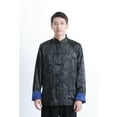 thumbnail image 1 of suit for Men Chinese Traditional Satin Hanfu Tops Long Sleeves Cardigan Single-breasted Performance Jacket, 1 of 8