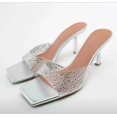thumbnail image 1 of 2023 Sandalias transparentes Tacones altos Sandalias de mujer Sandalias de tacón alto Zapatos de diseñador de lujo Mujer Slingback Stiletto Heels37 Gao Jinjia LED, 1 of 2