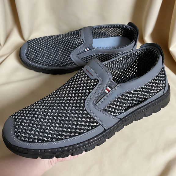 Men's Summer Breathable Hollow Mesh Casual Sneakers, Outdoor Wear-Resistant Work Lightweight Sports Trendy Shoes