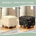 thumbnail image 6 of SCRAWLGOD Butterfly Leaf Mushroom Floral Print Black Ottoman Cover, Stretch Square Ottoman Slipcovers Foot Stool Cover for Living Room, Folding Storage Furniture Protector, Machine Washable, 6 of 7