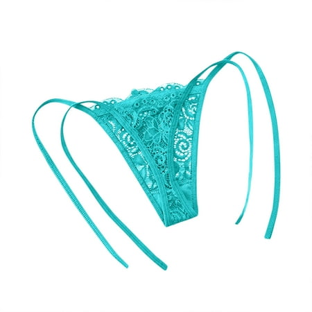 

EHTMSAK Womens Sexy T-Back G-String Thongs Low Rise Stretch Underwear Panties Lace Tangas Green Free Size