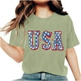 thumbnail image 2 of Teissuly Women's Fashion Independence Day Printed Short Sleeved Round Neck T-shirt Top, 2 of 6