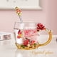 thumbnail image 4 of Taza OEAGO de cristal esmaltado con forma de mariposa y rosa, 330 ml, para mujer, 4 of 5
