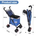 thumbnail image 6 of Dog Strollers, Shopping Cart, Collapsible Folding Utility Wagons Carts Heavy Duty, The Original Patented, Capacity 60lbs Capacity, Minimalist, for Outdoor Camping Shopping Sports Garden (Blue), 6 of 7