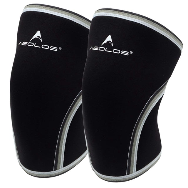 Rodilleras AEOLOS de compresión de 7 mm para levantar objetos pesados, color negro