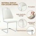 thumbnail image 3 of Sumdeal Dining Chair Sets (2, 4, or 6 chairs), modern leather upholstered chairs, high backrests, silver backrest rings and chrome armrests, waterproof PU leather (white, black, grey, or beige)., 3 of 6