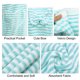 thumbnail image 3 of Toalla de baño Unique Bargains Envoltura de baño ajustable Con bolsillo Coral Fleece Blue Stripe, 3 of 7