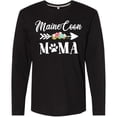 thumbnail image 3 of Inktastic Maine Coon Mama with Flowers and Arrow Long Sleeve T-Shirt, 3 of 5