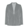 thumbnail image 5 of XPMWRP Women's Velvet Blazer Jackets Casual Long Sleeve Solid Color Lapel Collar Coats Work Office Suit Fall Winter Jackets Gray XXL, 5 of 6