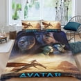 thumbnail image 2 of Avatar Película Conjunto de sábanas temático, trío de piezas, cómodo y amigable con la piel, diseño único, regalo de decoración para el hogar para familiares, amigos y fans,173cm *218cm, 2 of 6