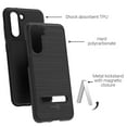 thumbnail image 4 of CoverON For Samsung Galaxy S21 FE Phone Case, Slim Metal Kickstand Rugged Dual Layer Cover, Black, 4 of 8