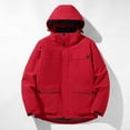 thumbnail image 2 of IROINNID Men's Ski Jacket Solid Windbreaker Waterproof Coat with Warm Puffer Jacket Two-pieces Set Outdoor Warm Snow Coat,Red, 2 of 8