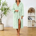 thumbnail image 2 of HBGVBA Hooded Flannel Robe for Women,Solid Bathrobe with Pockets,Cozy Loungewear Sleepwear, 2 of 5