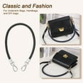 thumbnail image 4 of Uxcell Leather Purse Strap, 2Pack 60cm Short Leather PU Braided Purse Replacement Handle(Black Strap + Silver Clasp), 4 of 6