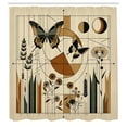 thumbnail image 4 of Ambesonne Mid Century Modern Shower Curtain, Esoteric Rounds, 69"Wx70"L, Grey Yellow Pale Brown, 4 of 4