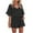 Black, variant on KIHOUT Clearance Women's Casual Color Short Sleeved Shirt And Shorts Two-piece Set