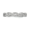 thumbnail image 4 of Auriga 14k White Gold Criss-Cross 1/8 carat Diamond Complete Wedding Band for Women Size-7, 4 of 6