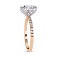 thumbnail image 3 of IGI Certified Lab Grown Diamond Ring | Center 7MM Princess Cut Halo Solitaire Engagement Wedding Rings For Women In 18K Solid Rose Gold | F-G, VS-SI Quality (2.40 Ctw) Ring Size-5.5, 3 of 7