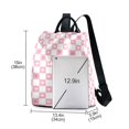 thumbnail image 3 of FORMRS Women's Travel Backpack Purse Anti-Theft Hidden Pockets Casual Shoulder Bag, Pink Checkered Heart, 3 of 7
