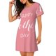 thumbnail image 2 of Easygdp Happy Mother's Day Camisón de manga corta para mujer, informal, estampado, 2 of 6