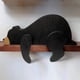 thumbnail image 2 of Oso animal decoración artesanal - hecho a mano/de madera, negro/marrón/blanco, para chimenea/estantería/escritorio, 2 of 5