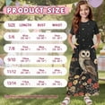 thumbnail image 7 of Uourmeti Girls Summer Maxi Dresses Crew Neck Short Sleeve Casual Flowy Tiered Long Dress with Pockets (Cute Owl Flower), Size 7-8 Years, 7 of 7