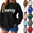 thumbnail image 2 of adviicd Womens Christmas Sweatshirts Long Sleeve Xmas Top Funny Holiday Merry Letter Graphic Pullover Sweater (Green, 3XL), 2 of 6