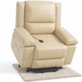 thumbnail image 1 of Bingirl 22-Inch PU Leather Power Lift Recliner Chair with Massage and Heat in Beige Color, 1 of 8