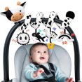 thumbnail image 1 of Asiento de coche de peluche con forma de espiral para bebés de 0 a 6 meses con juguetes colgantes, 1 of 9