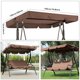 thumbnail image 3 of Matsuzay Kit de toldo columpio a prueba de agua Cobertura de silla columpio para jardín al aire libre Verde Jardín y Patio Marrón, 3 of 6