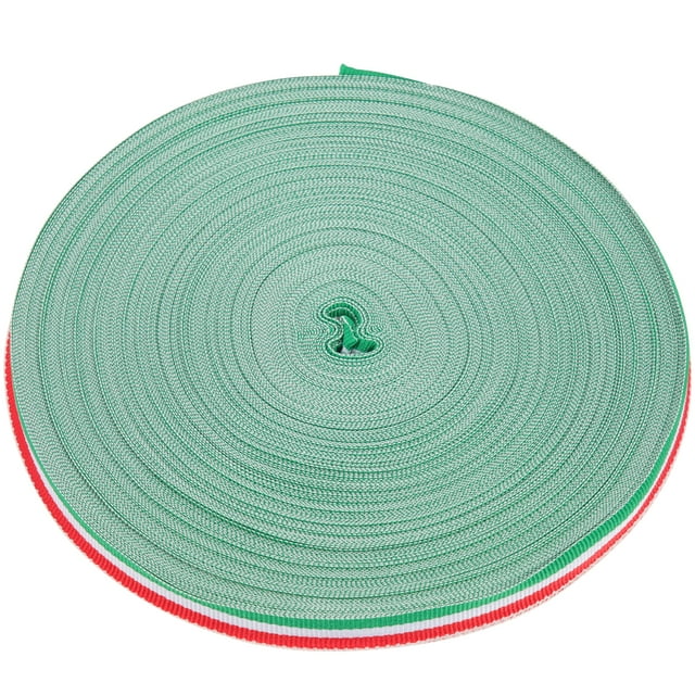 Cinta de rayas de 1 cm, rollo de 50 m para envolver regalos, bolsas de disfraces, decoración de fiestas y bodas (rojo, blanco y verde)