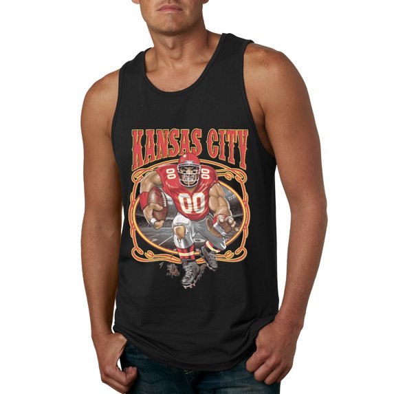 Wild Bobby,Kansas City Fan KC Fantasy Football Sports, Mens Graphic Tank Top, Black, Small