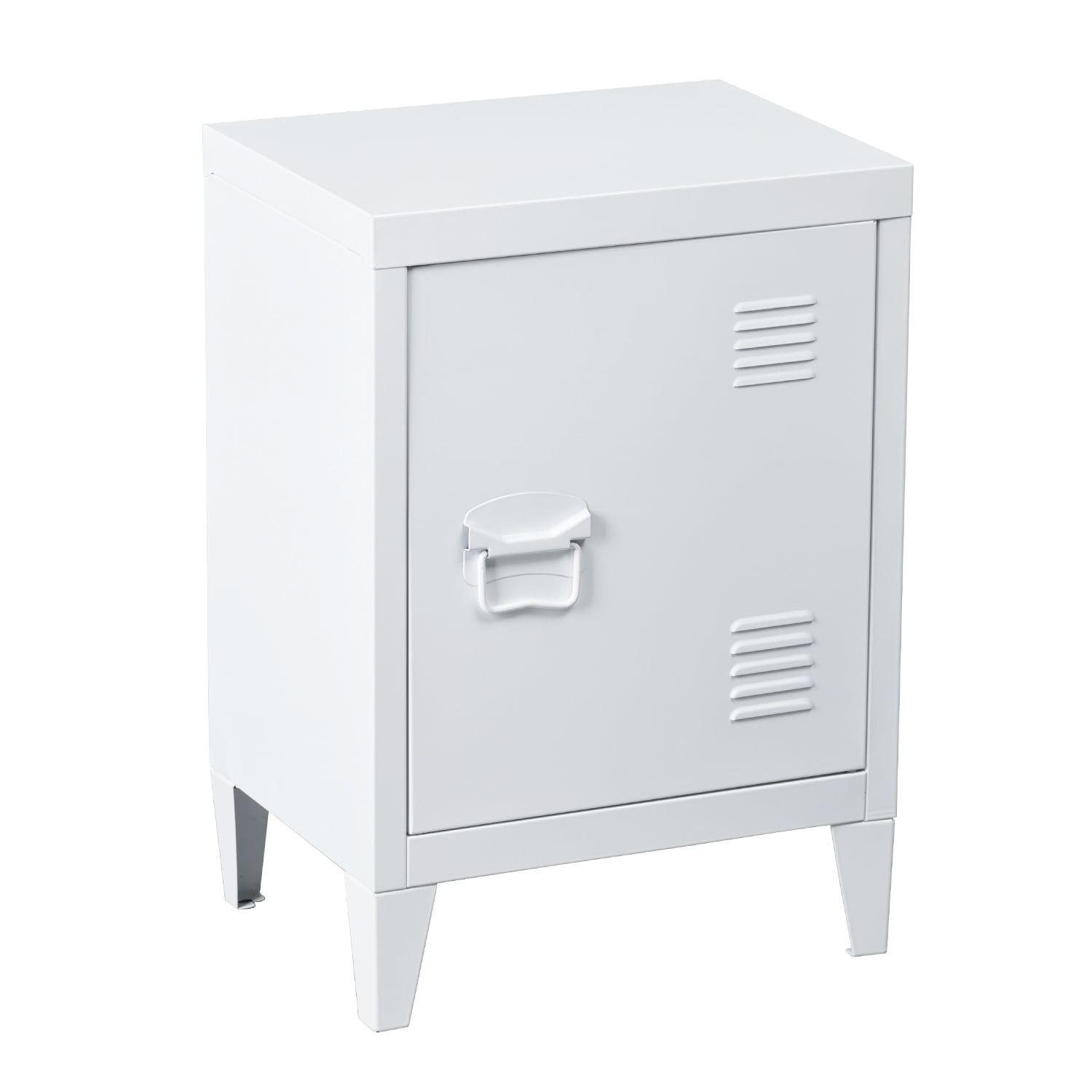 FurnitureR Metal Side End Table Office Low Standing File Organizer Storage Cabinet Cupboard Green