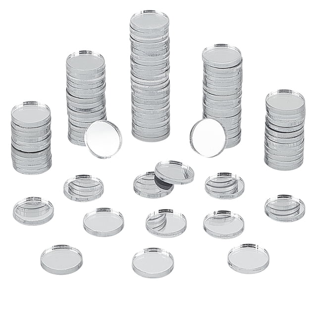 300 Pcs Mini Miroir Rond Plat Autocollants Muraux en Acrylique Ronds pour Décoration Murale Maison Projets DIY Fournitures 0.45x0.06 Pouces