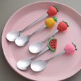 thumbnail image 2 of Grandest Birch 4PCS(sent 1PC) Tea Spoon Adorable Convenient Fruit Shaped Mini Cartoon Ice Cream Scoop for Restaurants, 2 of 6