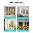 thumbnail image 6 of Window Privacy Film Sunflower Checkered Stained Glass Window Film Decorative Sun Block Window Cover Black Buffalo Plaid Pastoral Flowers Window Clings Static Adhesive Sticker for Bathroom 19.6"x39.3", 6 of 7