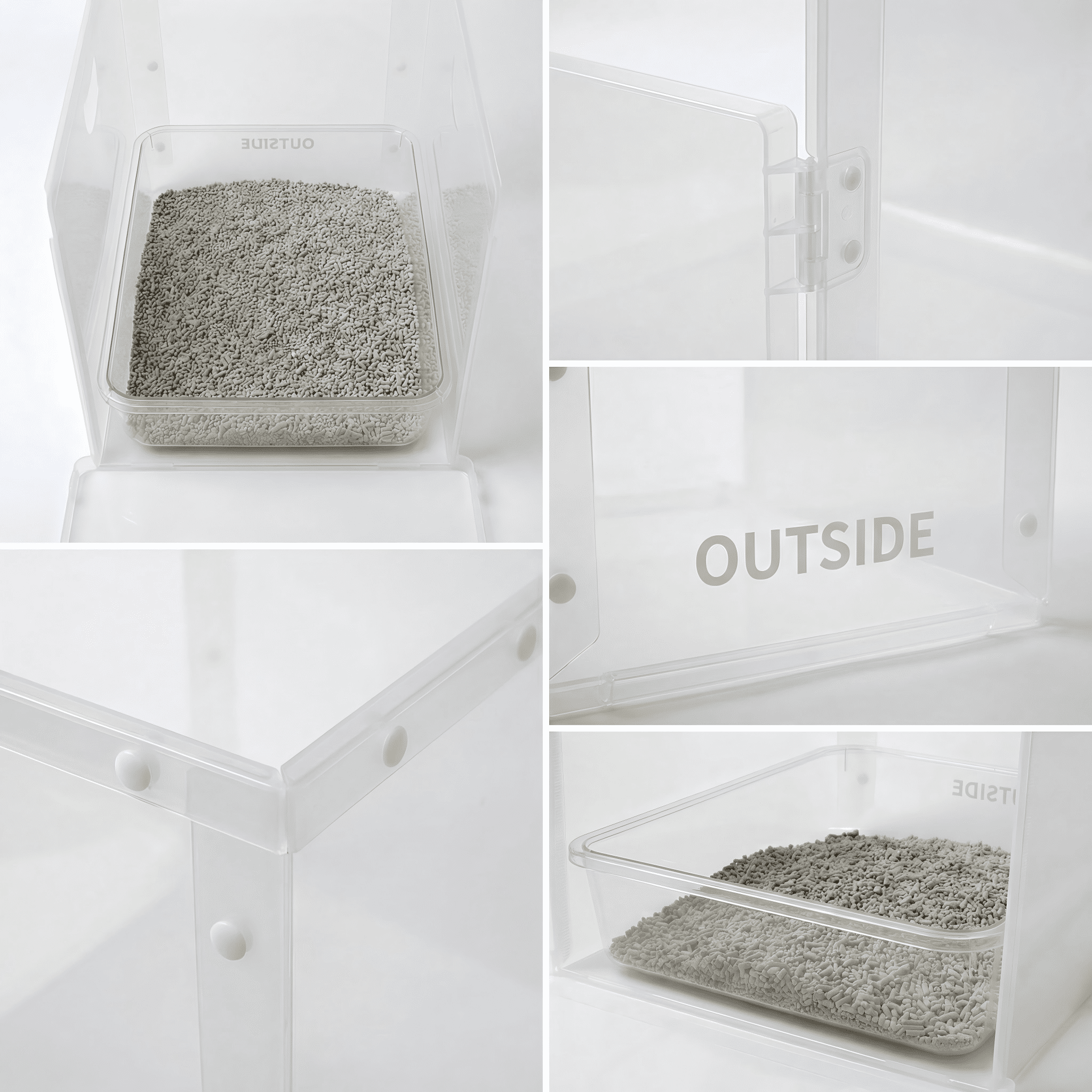 Extra Large Cat Litter Box Splash Guard – High-Sided Pee Shield & Privacy Enclosure (23.6" x 15.7" x 15.7") – Foldable & Easy to Clean