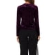 thumbnail image 3 of Camisetas de terciopelo para mujer Inspire Chic, de cuello redondo, de manga larga, casual, 2XL, morado, 3 of 7