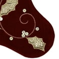 thumbnail image 5 of Northlight 20.5-Inch Velvet Gold and Maroon Etched Cuff Christmas Stocking, 5 of 6