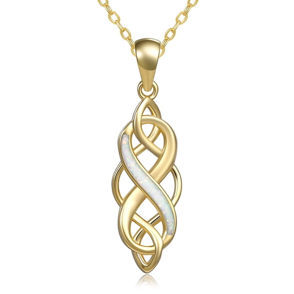 HXWZB Stone Style Celtic Knot Pendant Necklace for Women