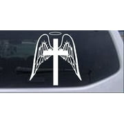 Angel Wings Cross Halo Christian Decal Car or Truck Window Decal Sticker