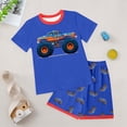 thumbnail image 2 of Shorts Sets for Boy Outfits Boys Short Suit AdorableTruck Print T-Shirt and Shorts Boys Playwear Summer Outfits, 2 of 5