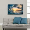 thumbnail image 4 of HFDF Ocean Wave Sunset Wall Art: Stunning Water Seascape Artwork Painting Print on Canvas for Bathroom 10x8inch Framed, 4 of 4
