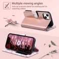 thumbnail image 6 of ULAK Wallet Case for iPhone 13 for Women Girls, Kickstand Phone Case with Card Holder for Apple iPhone 13 6.1 inch 2021, Rose Gold, 6 of 10