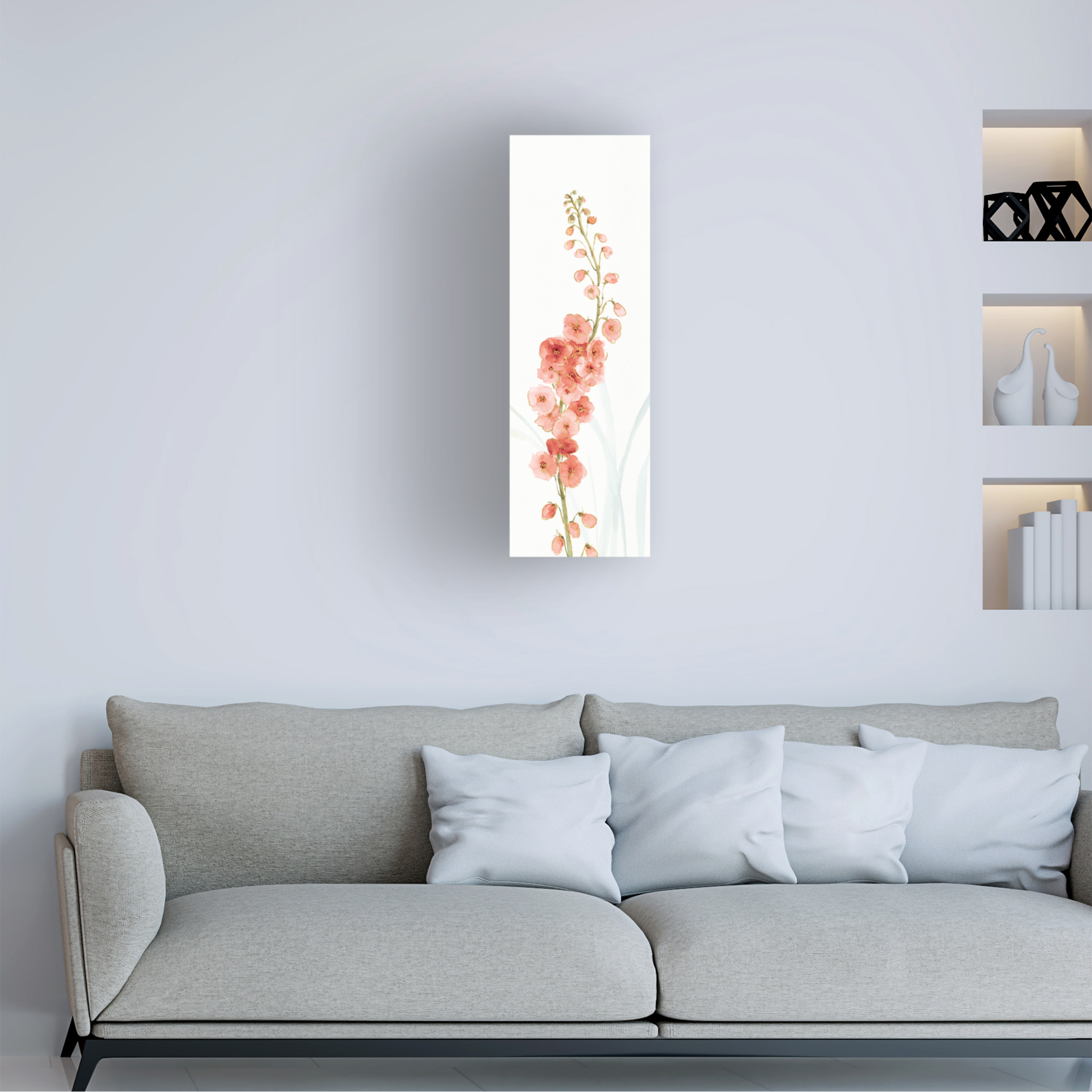 Trademark Fine Art Lisa Audit Rainbow Seeds Flowers VII Coral Canvas Wall Art - 10x32